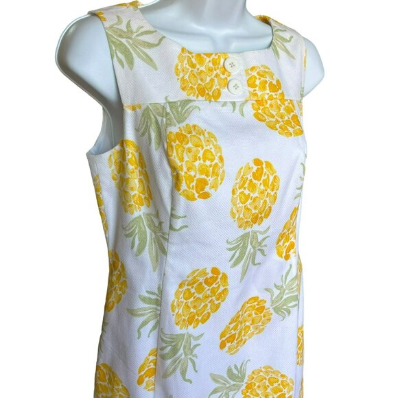 Brooks Brothers Women's Pineapple Summer Shift Dress Size 6 Petite Preppy Style - Picture 3 of 6